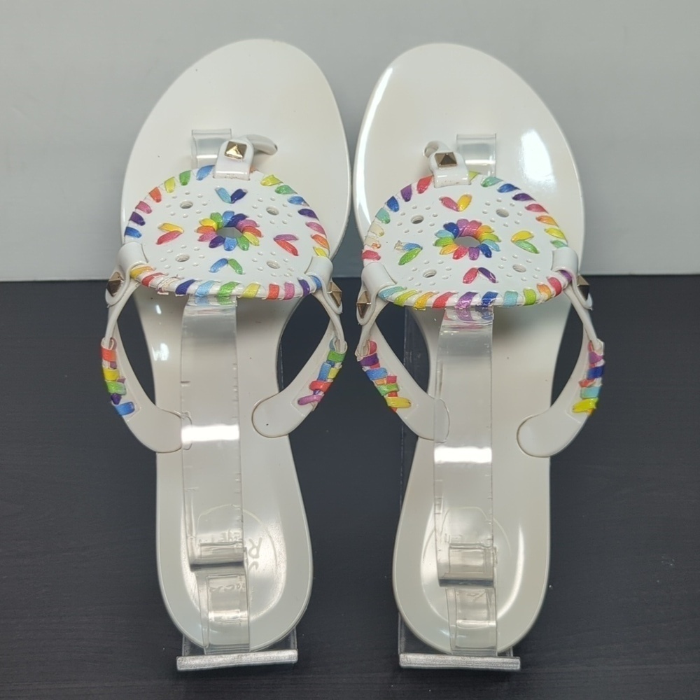 Jack Roger's Georgica white jelly flat sandals womans size 8 - Picture 4 of 13